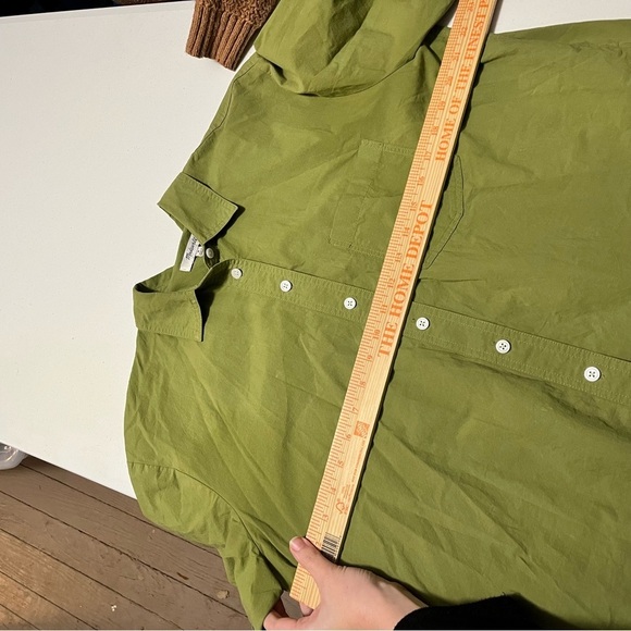 Madewell Poplin Short Sleeve Button Down Shirt Sweet Pine Green Medium N2 - Picture 8 of 8